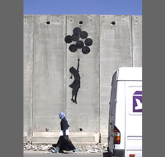 Graffiti virtual de Bansky sobre el Muro de Gaza
