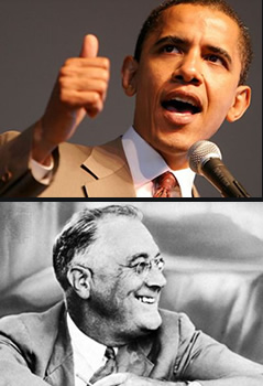 Barack Obama y Franklin Delano Roosevelt