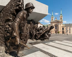 Detalle del monumento al alzamiento de Varsovia.