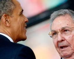 Obama y Raúl Castro, la sorpresa.