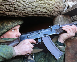 Miliciano prorruso en Donetsk.